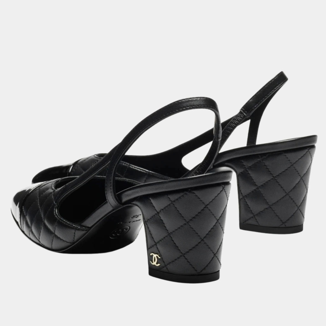 Slingbacks Lamb &amp; Varnished Calf Black