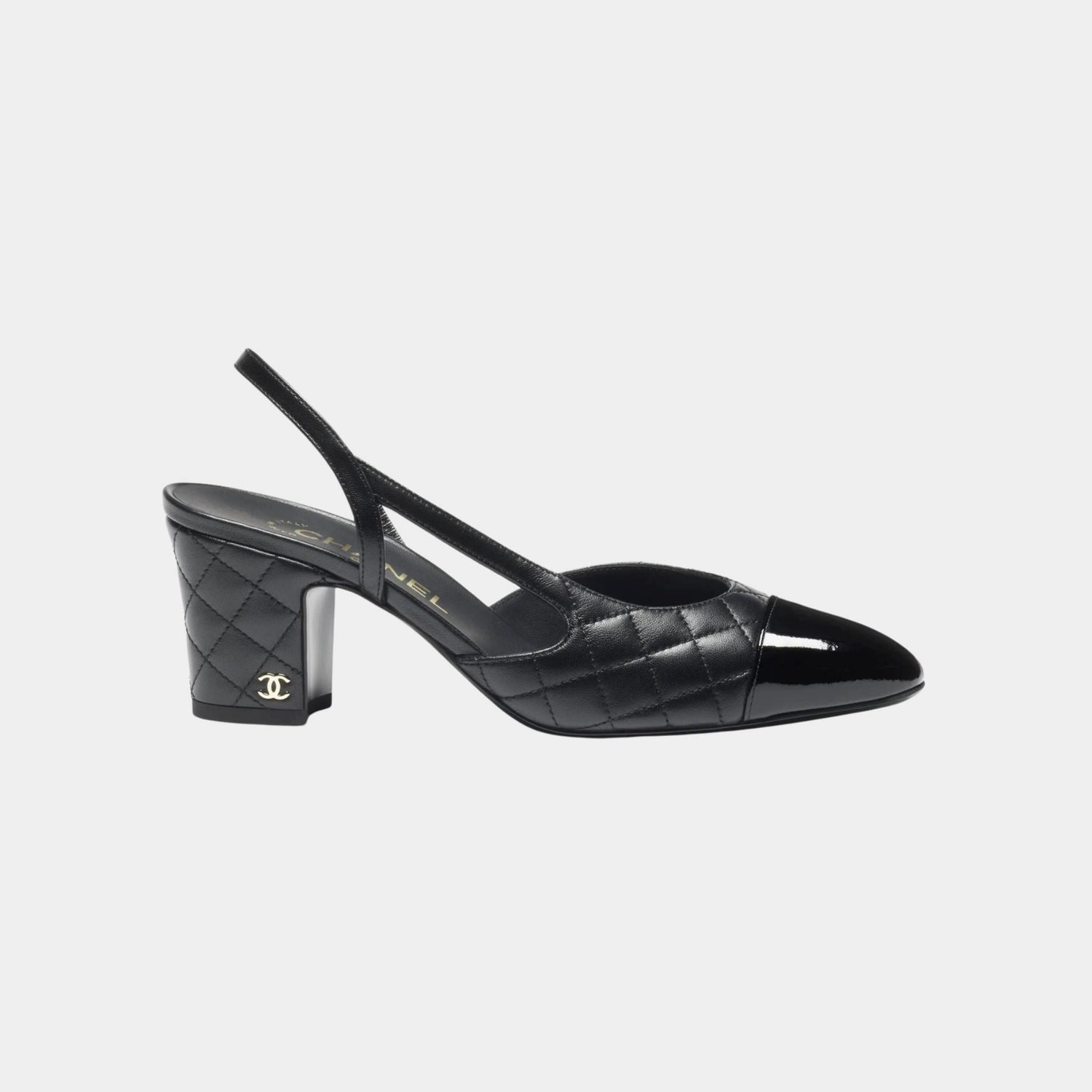 Slingbacks Lamb &amp; Varnished Calf Black