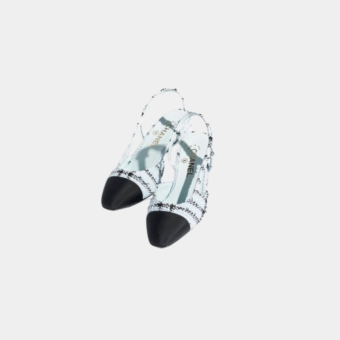 Slingbacks In Tweed And Grosgrain