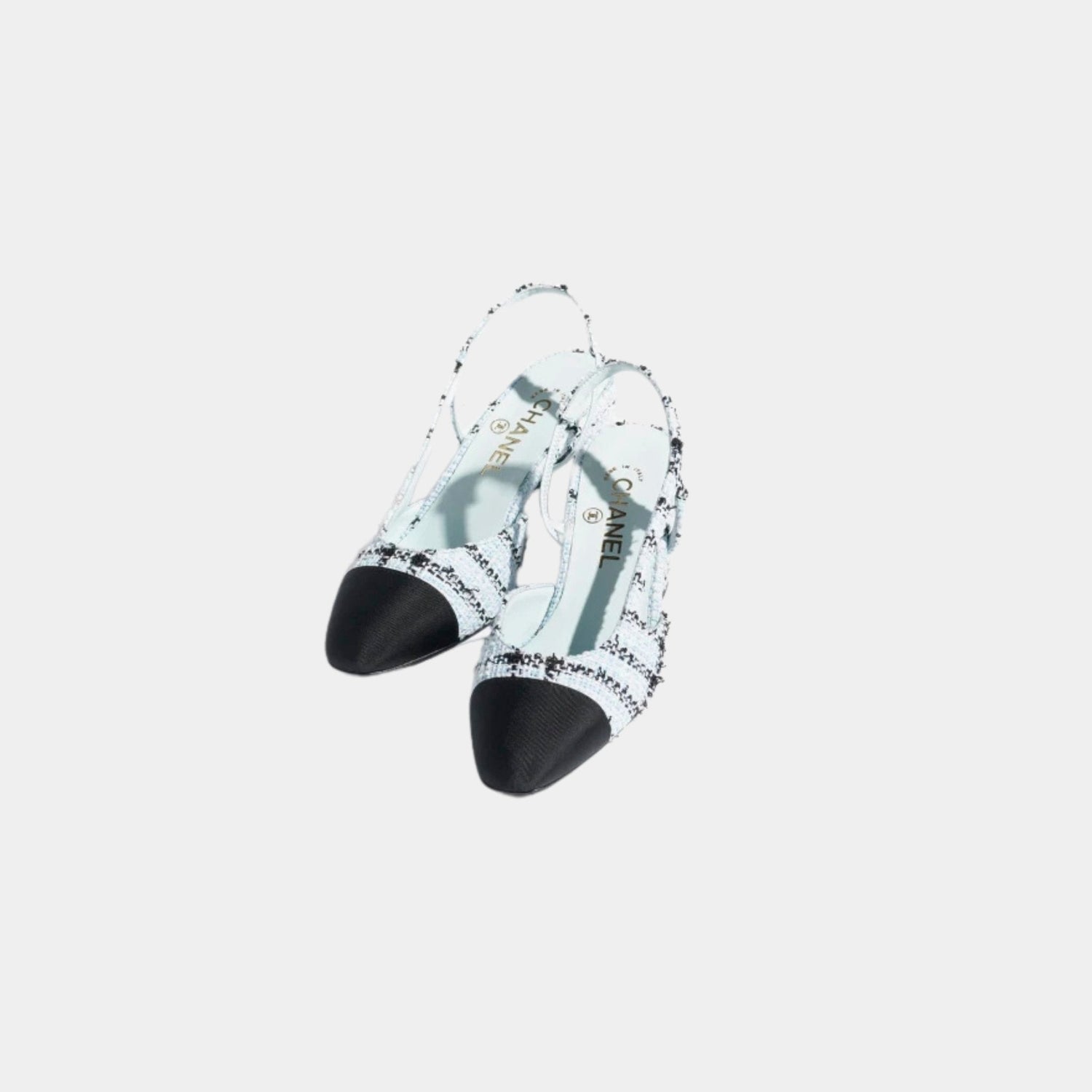 Slingbacks In Tweed And Grosgrain