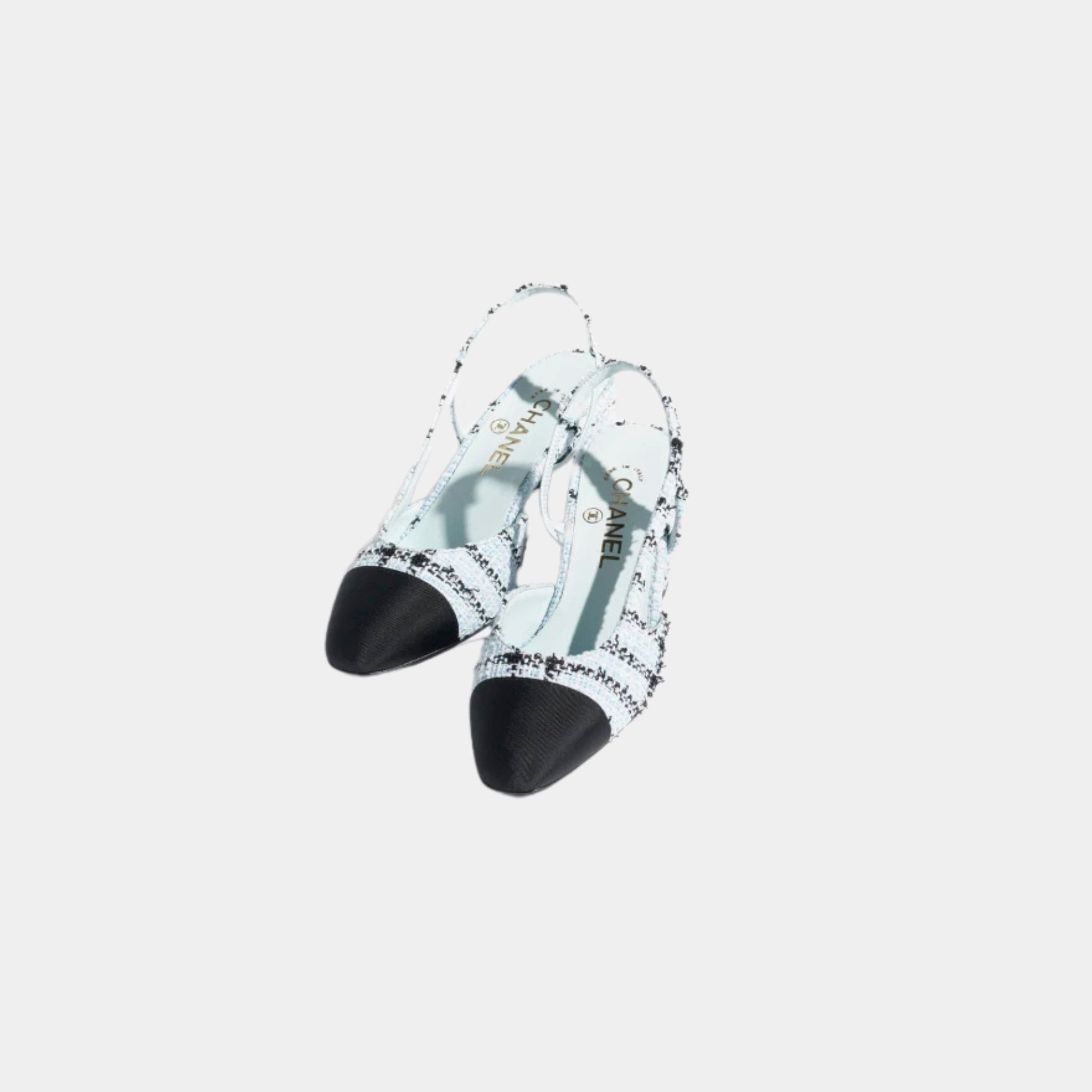 Slingbacks In Tweed And Grosgrain