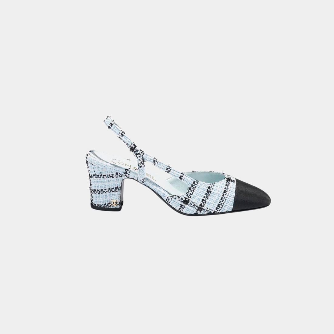 Slingbacks In Tweed And Grosgrain