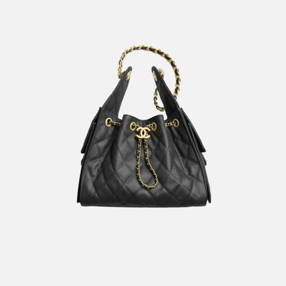 Small Chanel 25 Bag in Canvas and Gold Metal