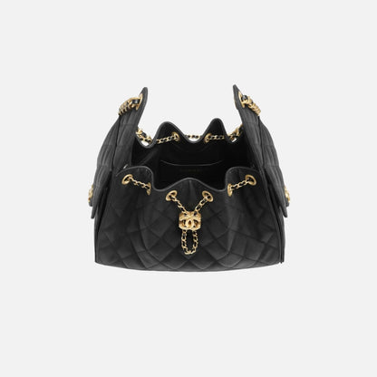 Small Chanel 25 Bag in Canvas and Gold Metal