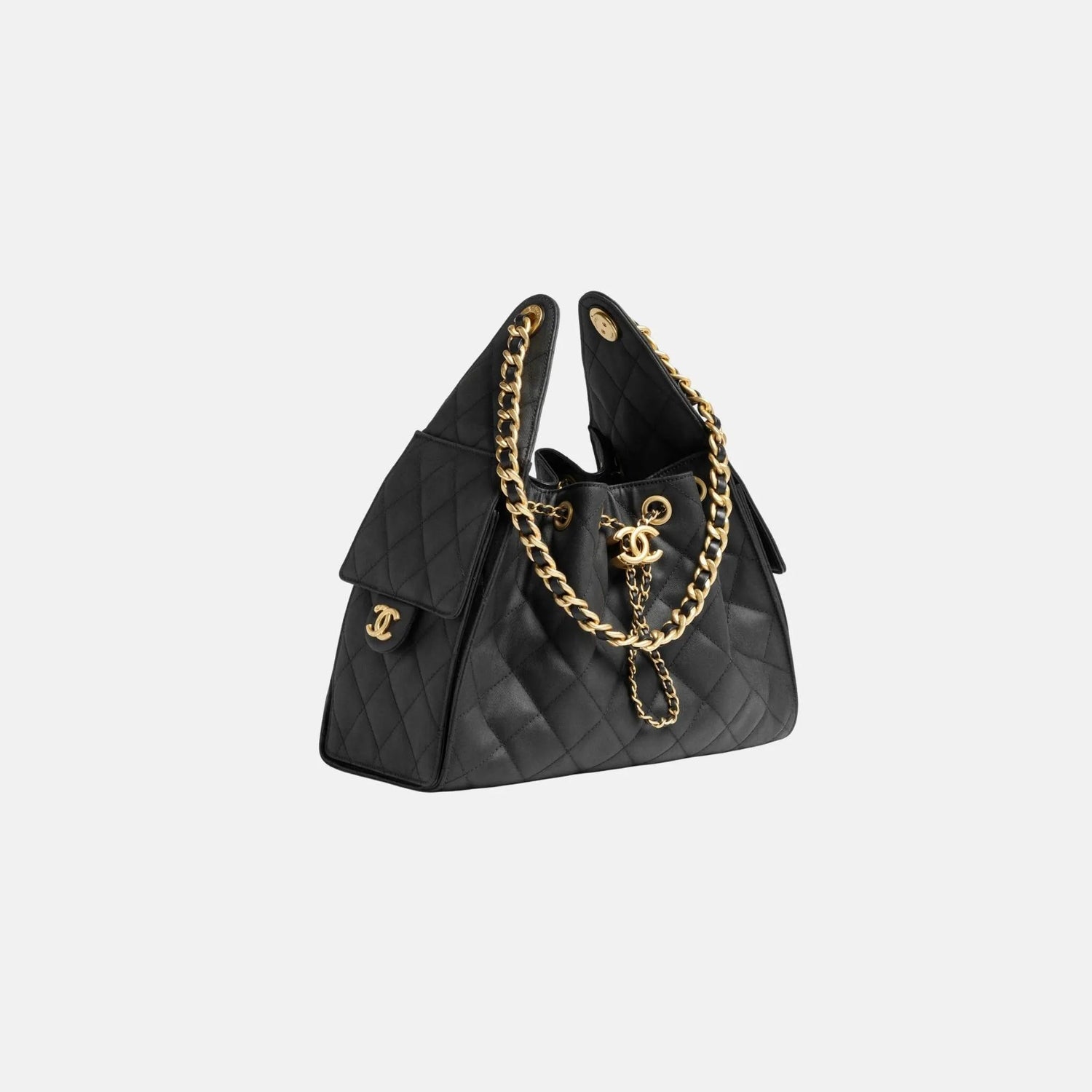 Small Chanel 25 Bag in Canvas and Gold Metal
