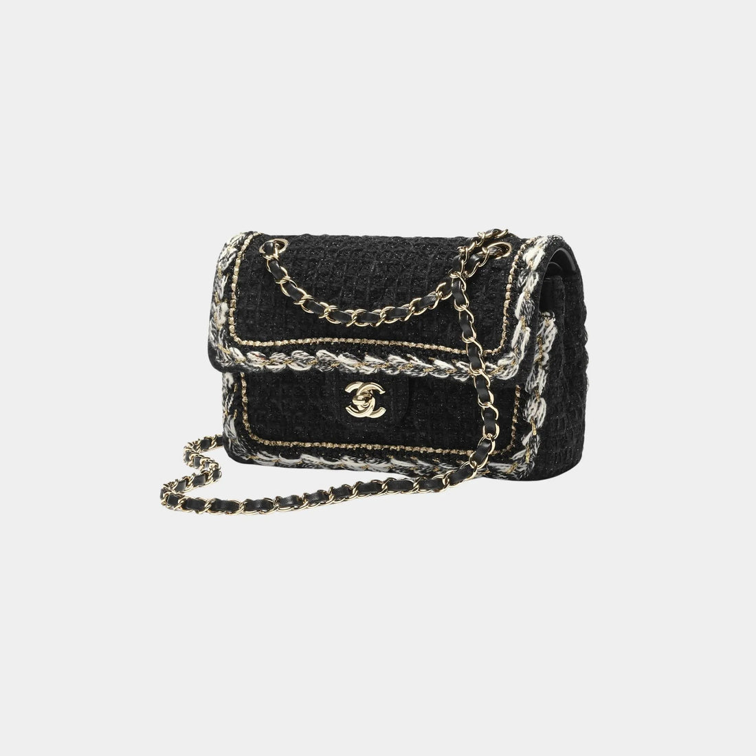 Small Classic Bag Tweed &amp; Gold Metal