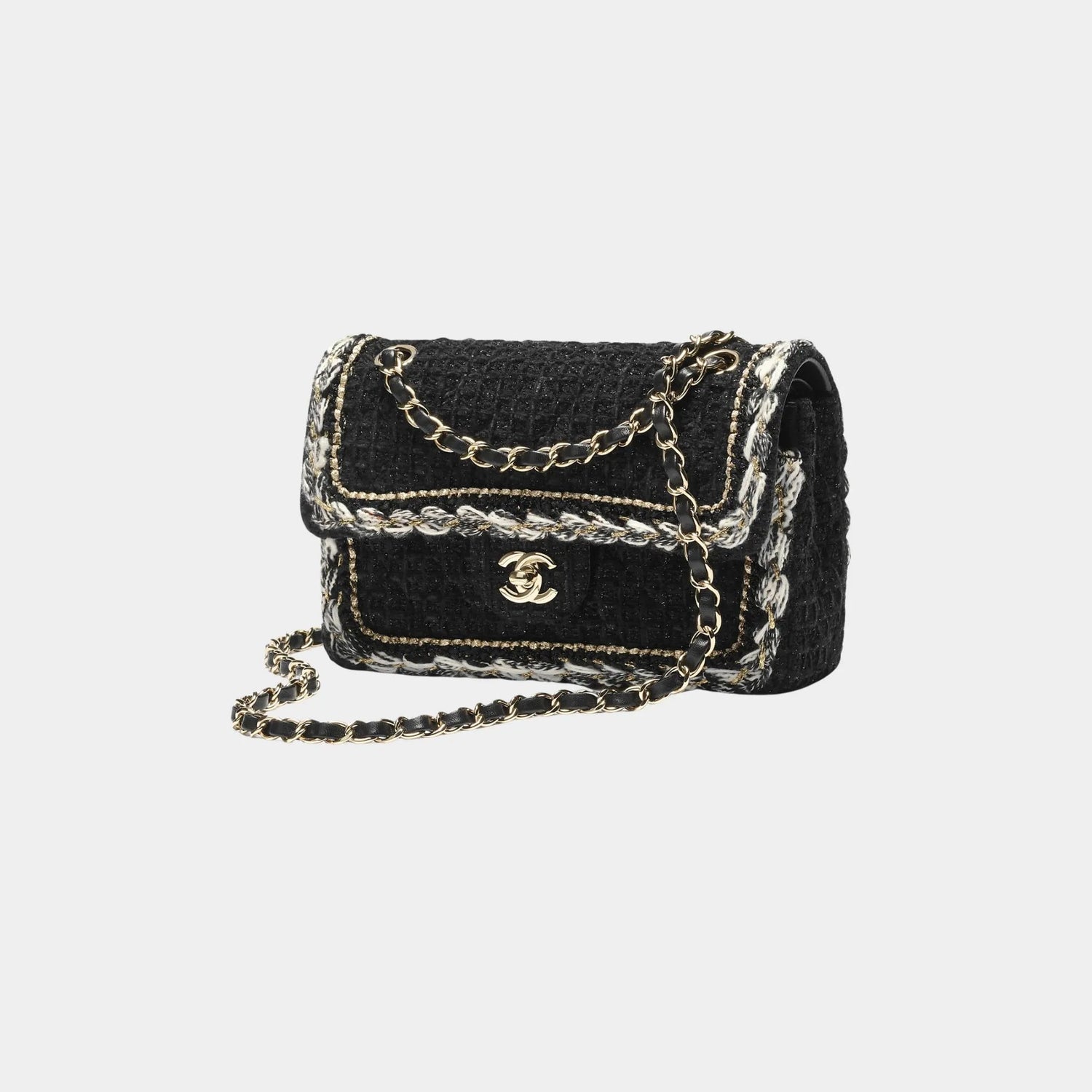 Small Classic Bag Tweed &amp; Gold Metal