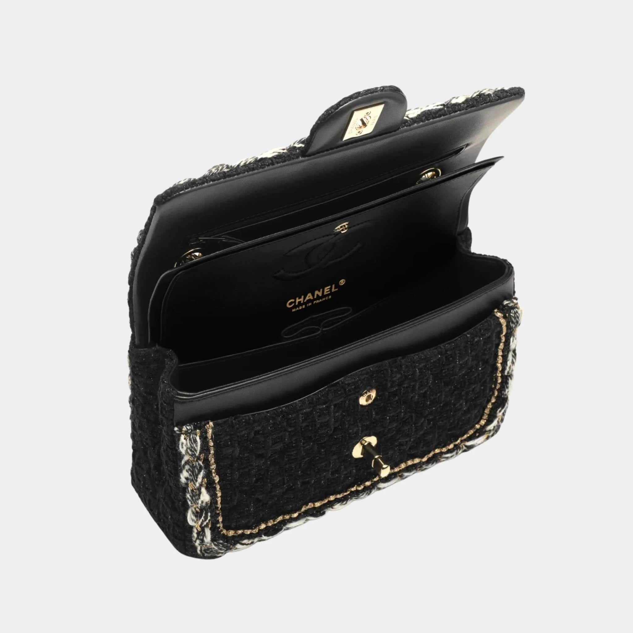 Small Classic Bag Tweed &amp; Gold Metal