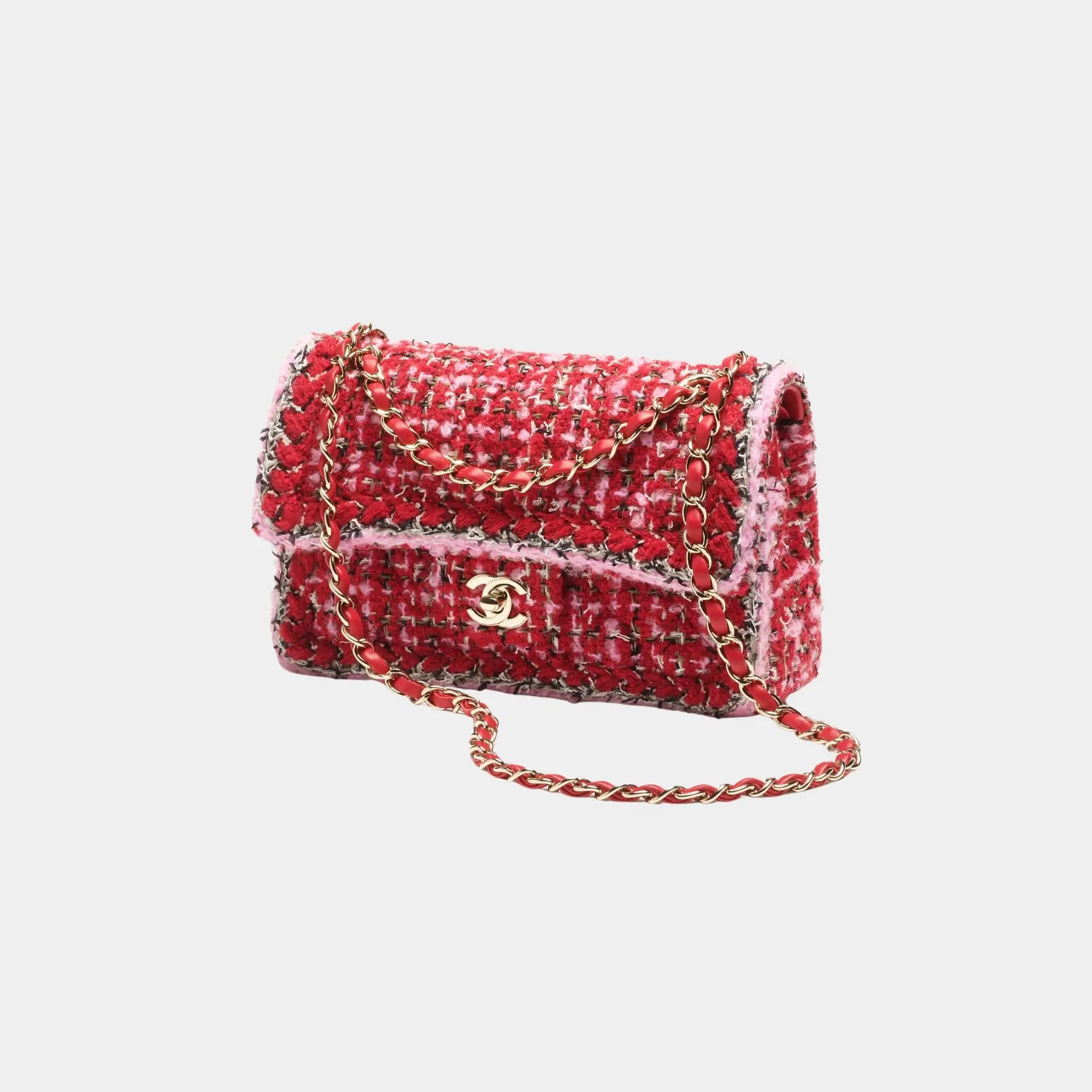 Small Classic Bag Tweed &amp; Gold Metal