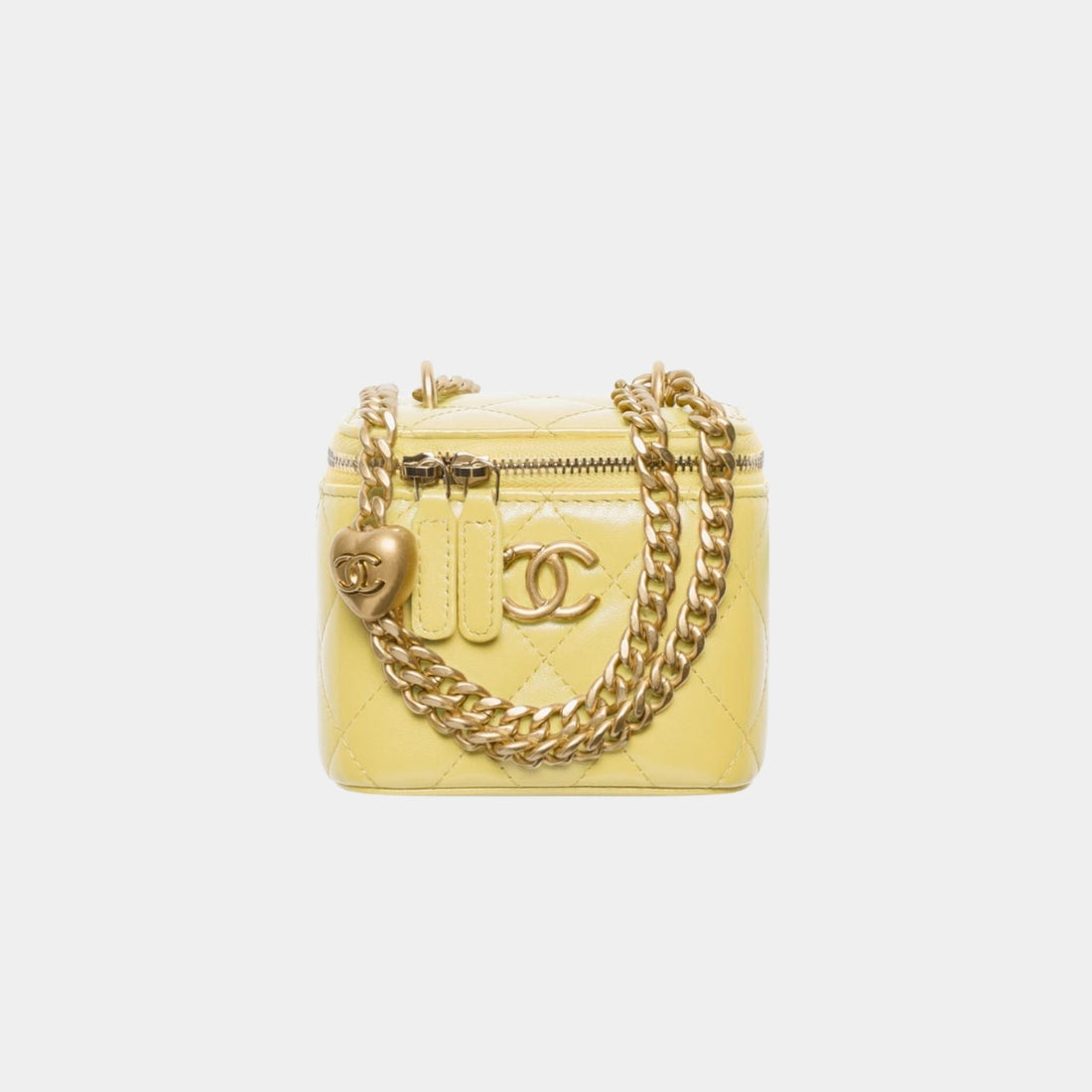 Small Vanity with Chain in Shiny Lambskin and Gold Tone Metal