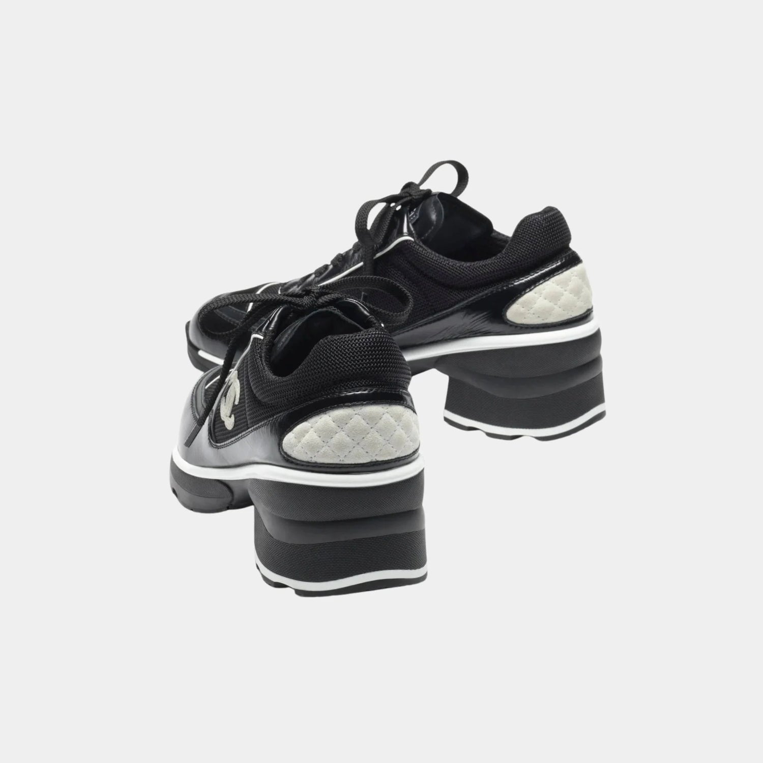 Sneakers in Mixed Fibers Shiny and Suede Calfskin