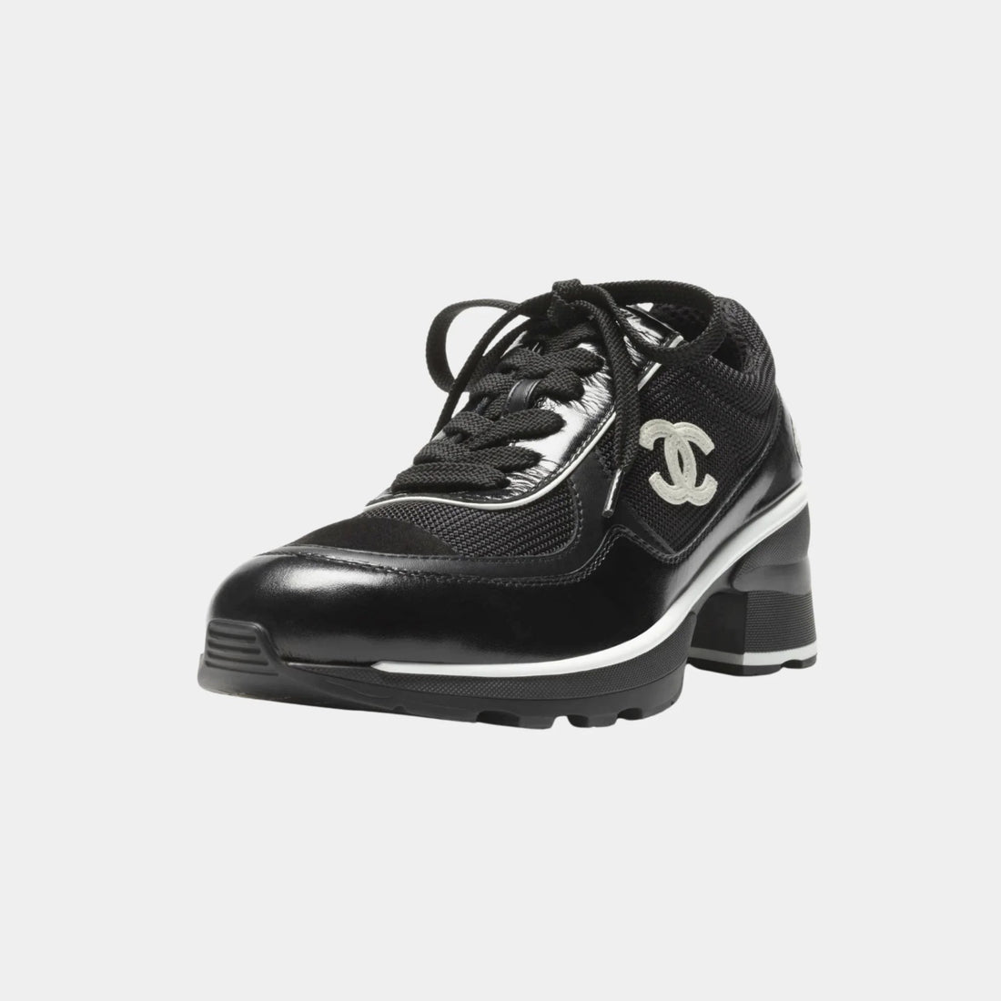 Sneakers in Mixed Fibers Shiny and Suede Calfskin