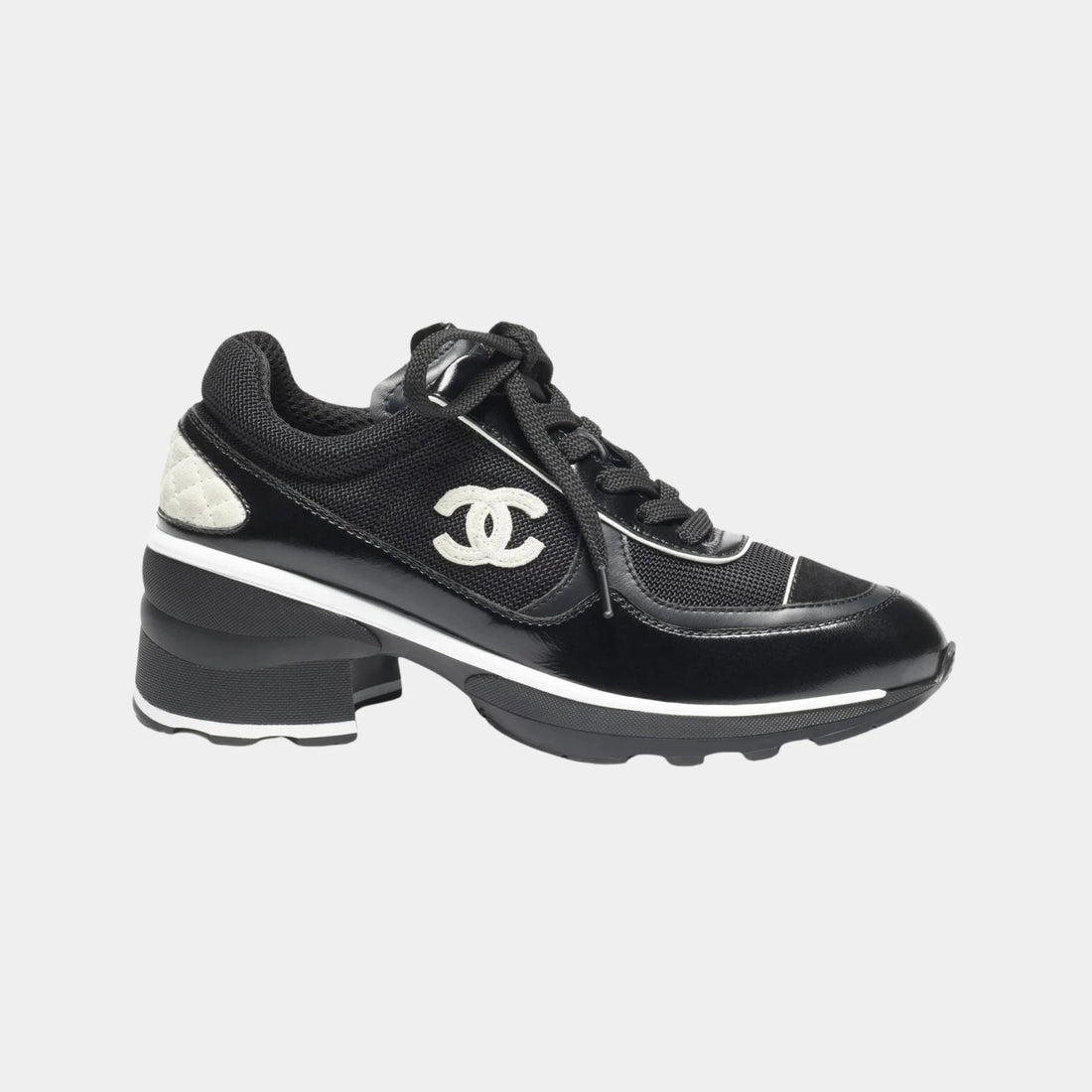Sneakers in Mixed Fibers Shiny and Suede Calfskin