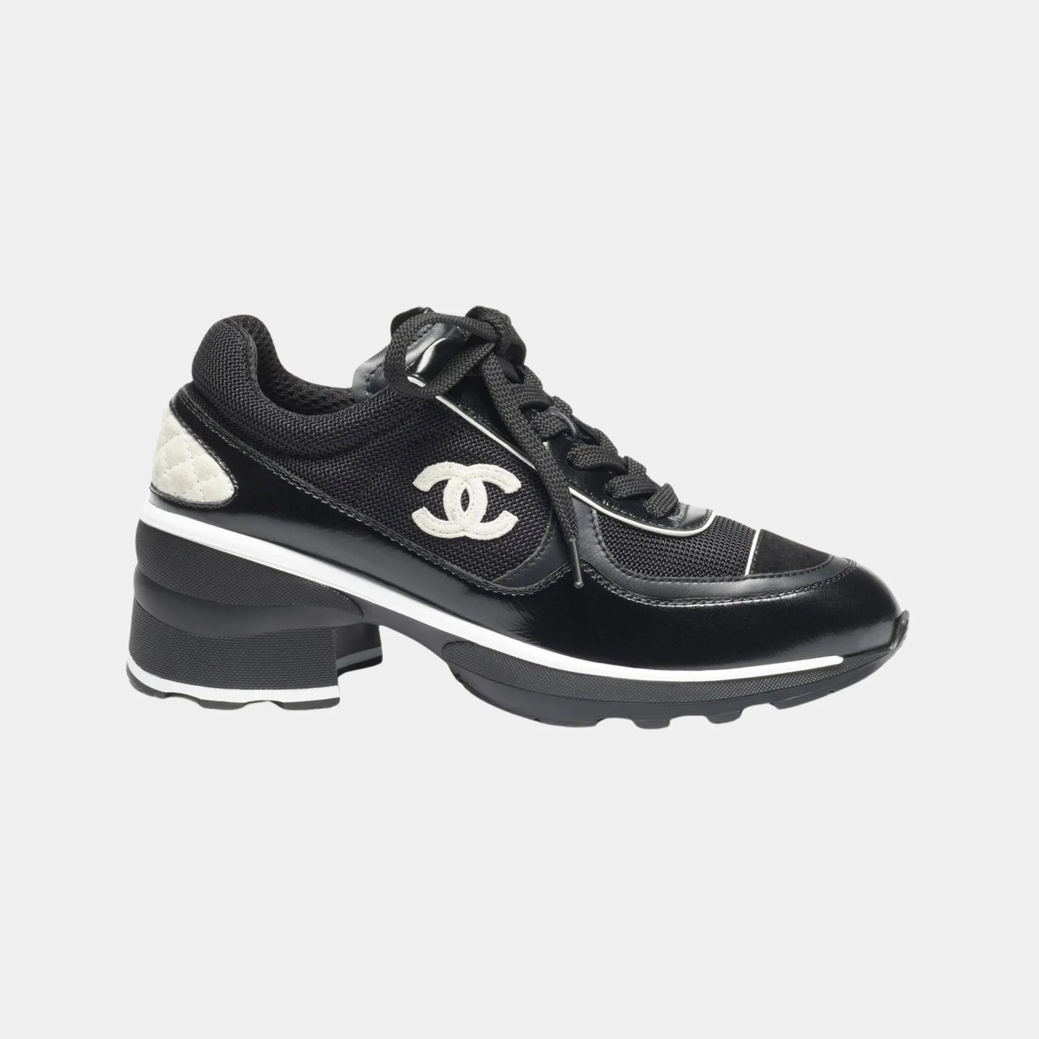Sneakers in Mixed Fibers Shiny and Suede Calfskin