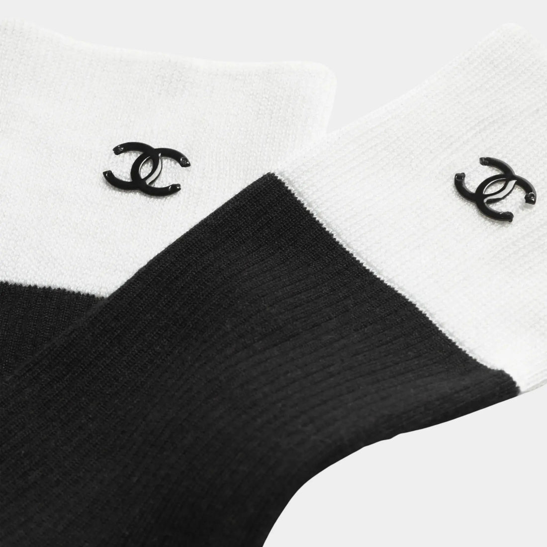 Socks Silk &amp; Cotton Black &amp; White