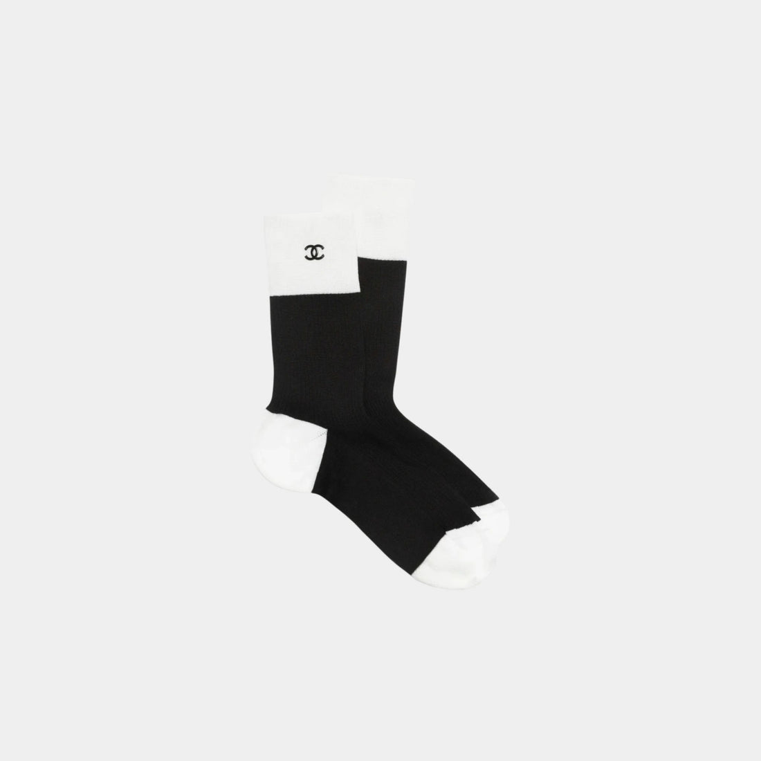 Socks Silk &amp; Cotton Black &amp; White