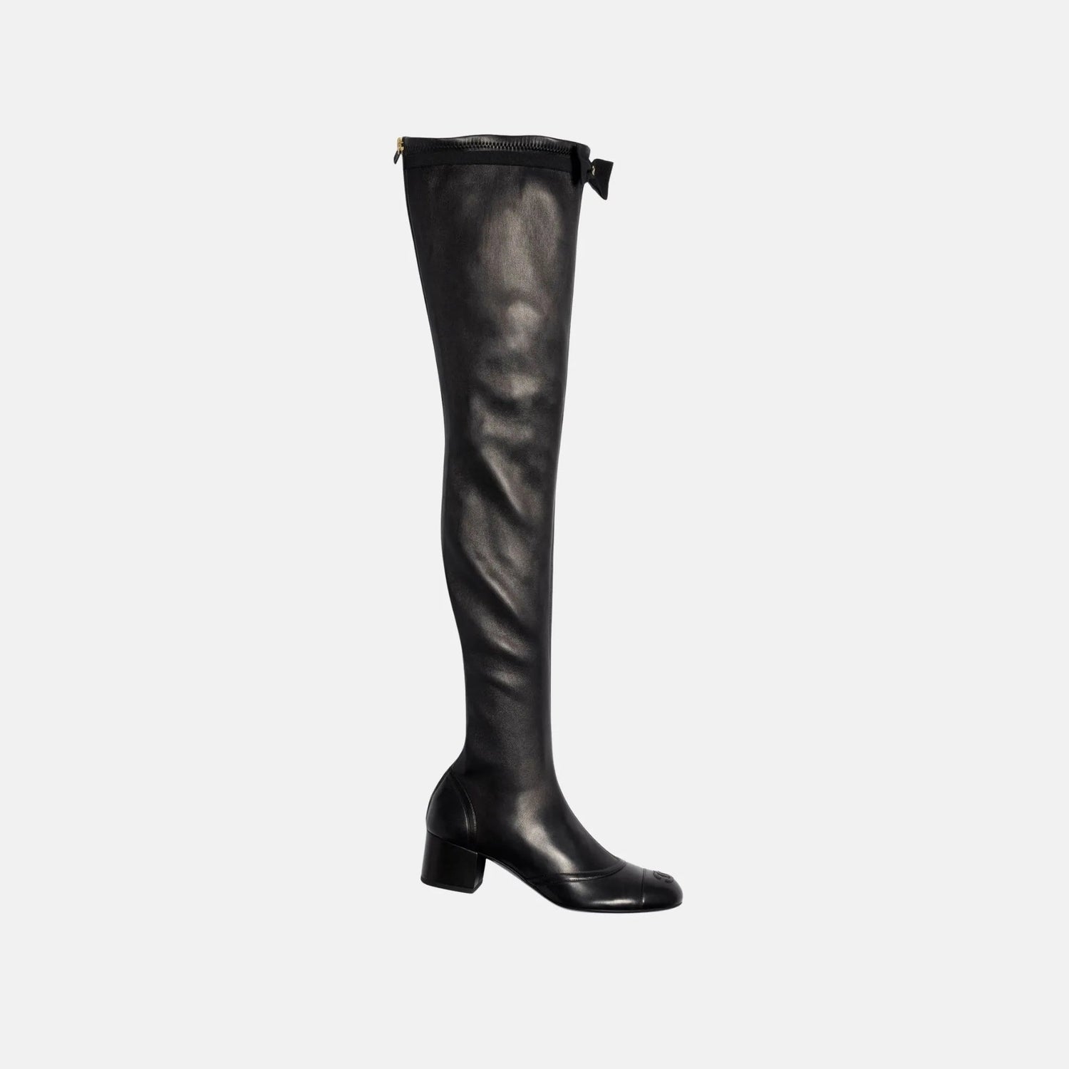 Thigh High Boots in Stretch Lamb and Lamb Leather