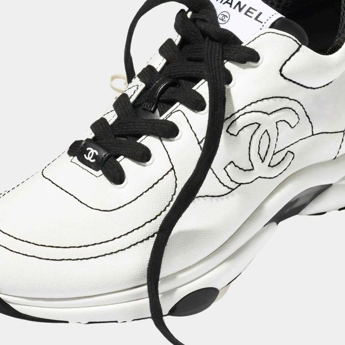 Trainers Cotton White And Black