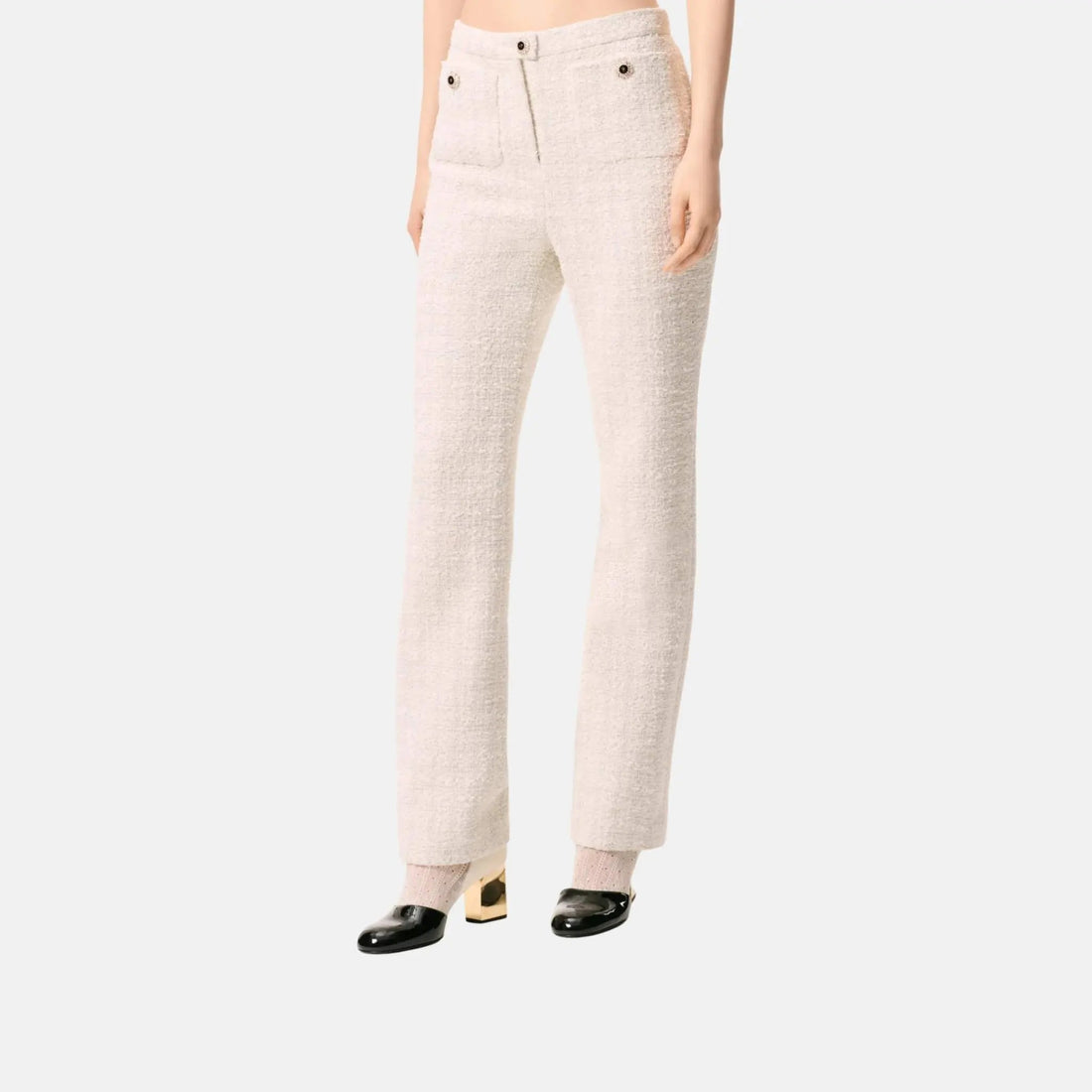 Trousers Tweed White And Black