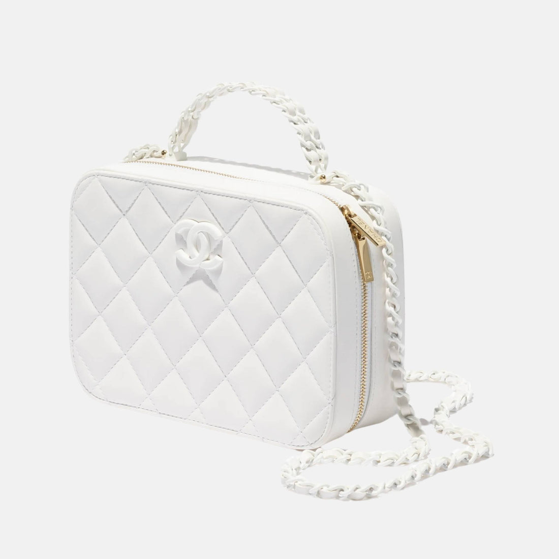 Vanity Case In Lambskin &amp; Lacquered Metal