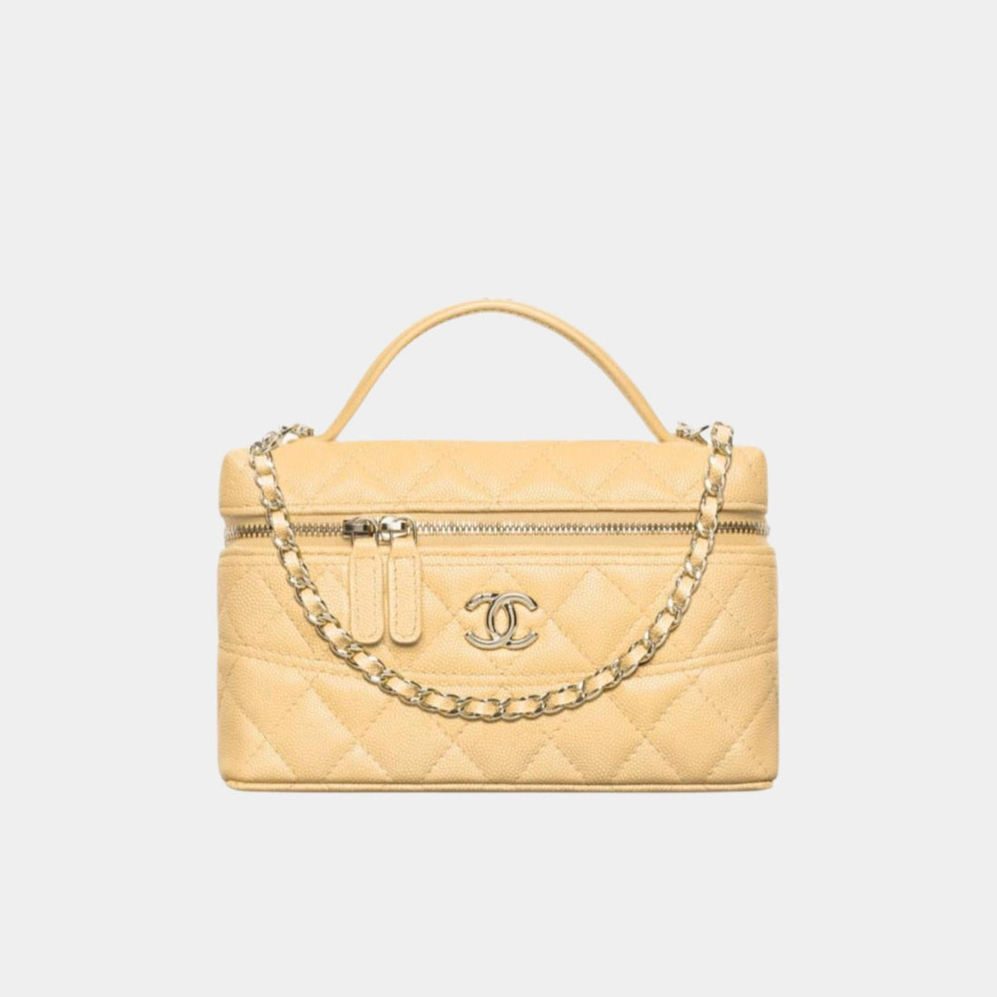 Vanity with Chain in Grained Calfskin and Gold Toned Metal