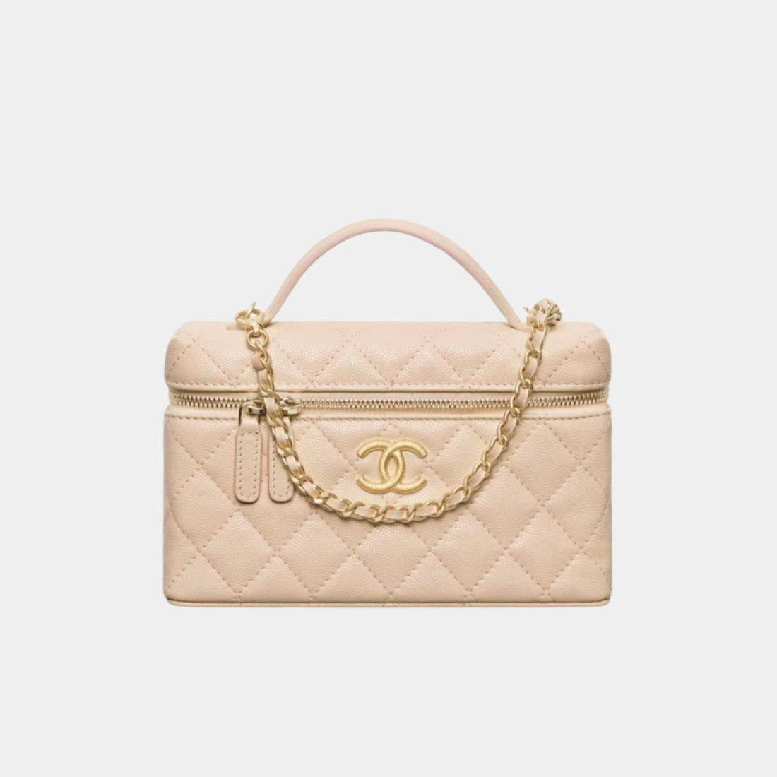 Vanity with Chain in Grained Shiny Calfskin