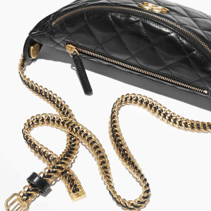 Waist Bag In Shiny Lambskin &amp; Tone Metal