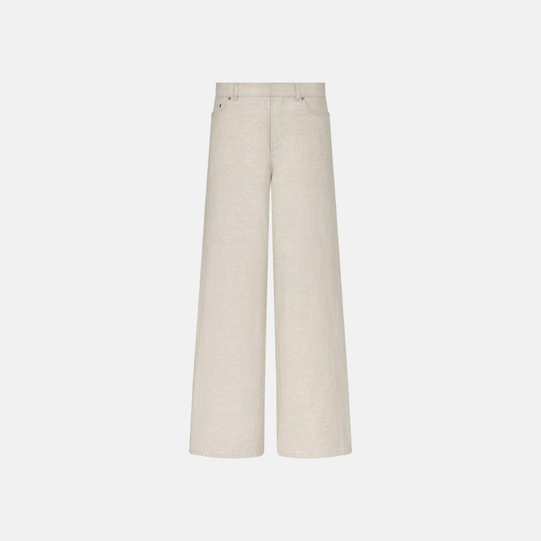 8 Flared Jeans D05 In Cotton And Linen Denim