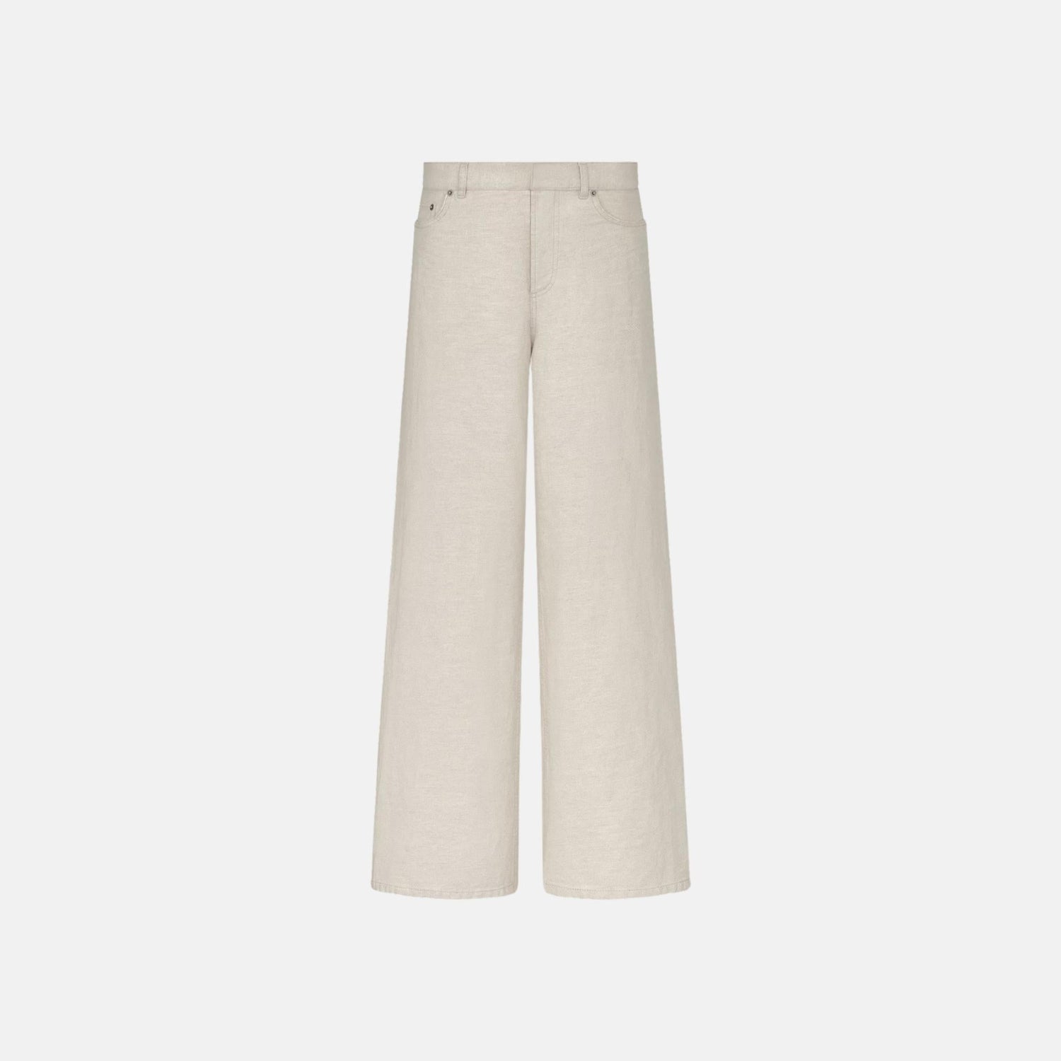 8 Flared Jeans D05 In Cotton And Linen Denim