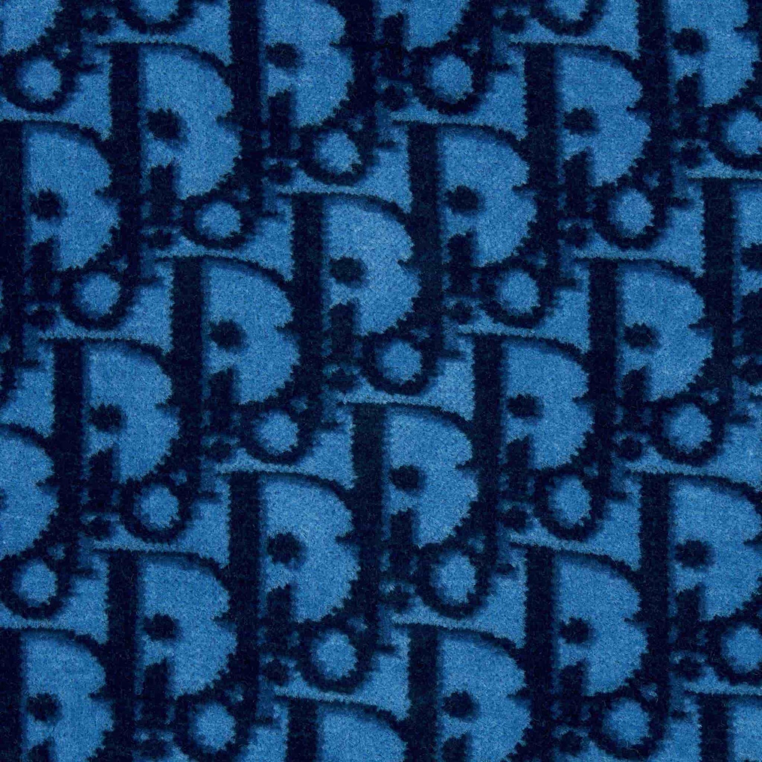 Baby A Line Dress Blue Dior Oblique Velvet Jacquard