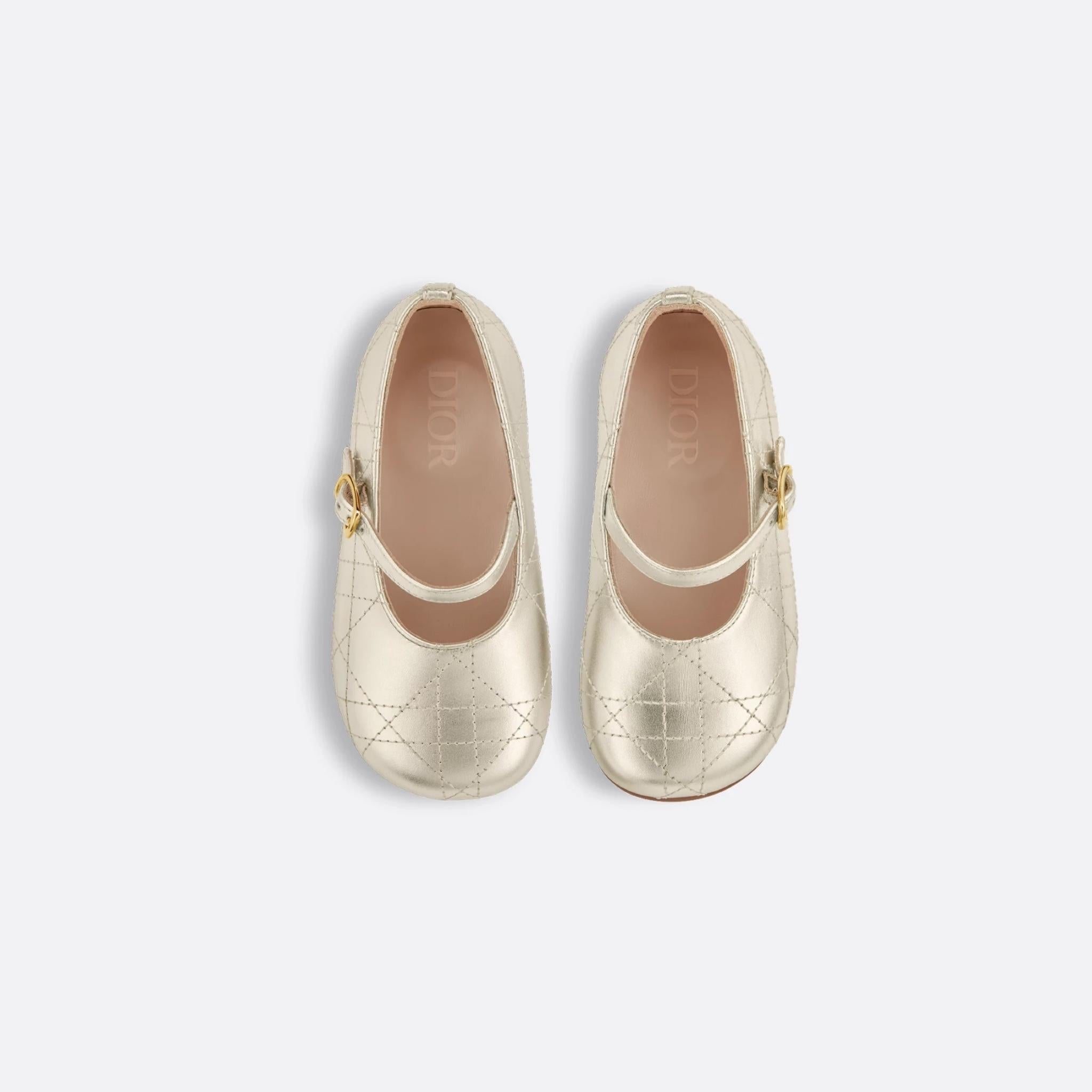 Baby Ballet Flat Cannage Calfskin