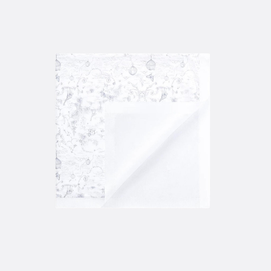 Baby Blanket White Cotton Knit