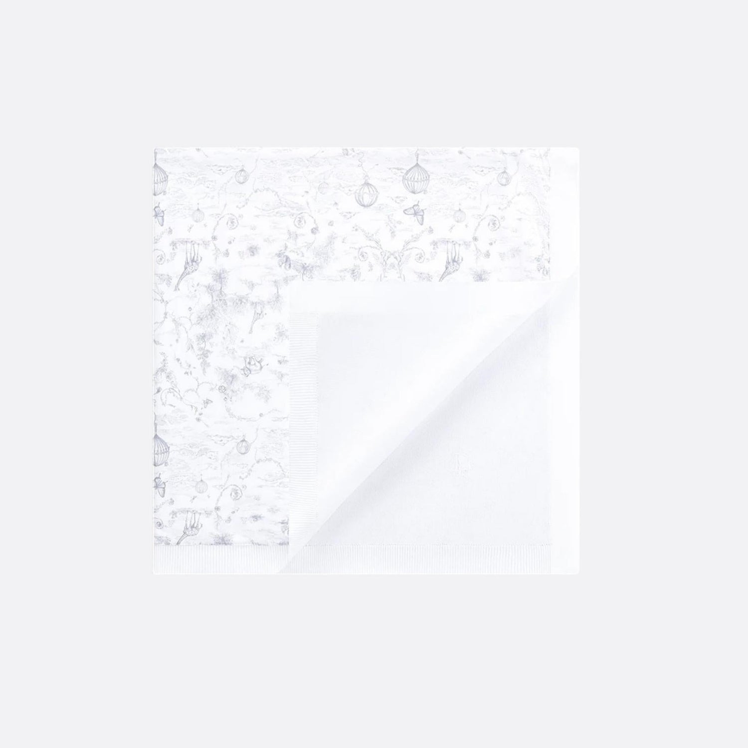 Baby Blanket White Cotton Knit