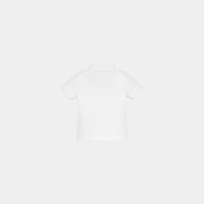 Baby CD Icon Polo Shirt White Cotton Pique