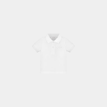 Baby CD Icon Polo Shirt White Cotton Pique