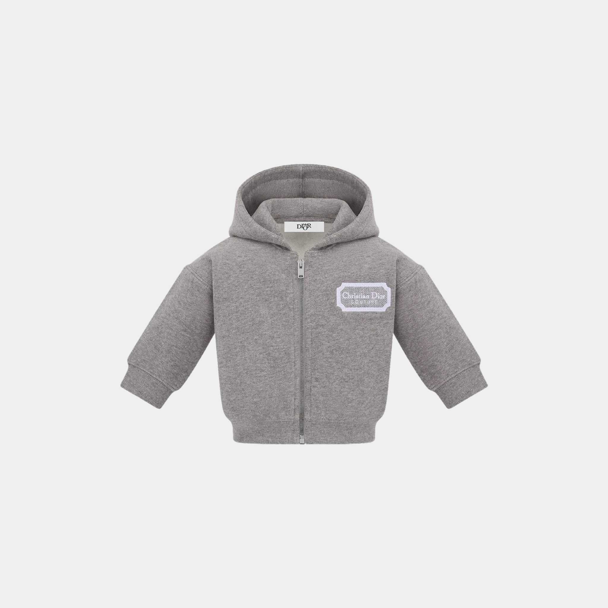 Baby Christian Dior Couture Zipped Hoodie Cotton Fleece