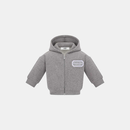 Baby Christian Dior Couture Zipped Hoodie Cotton Fleece
