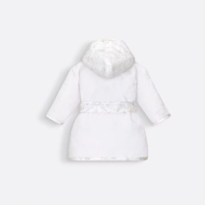 Baby Hooded Bathrobe Ivory Cotton
