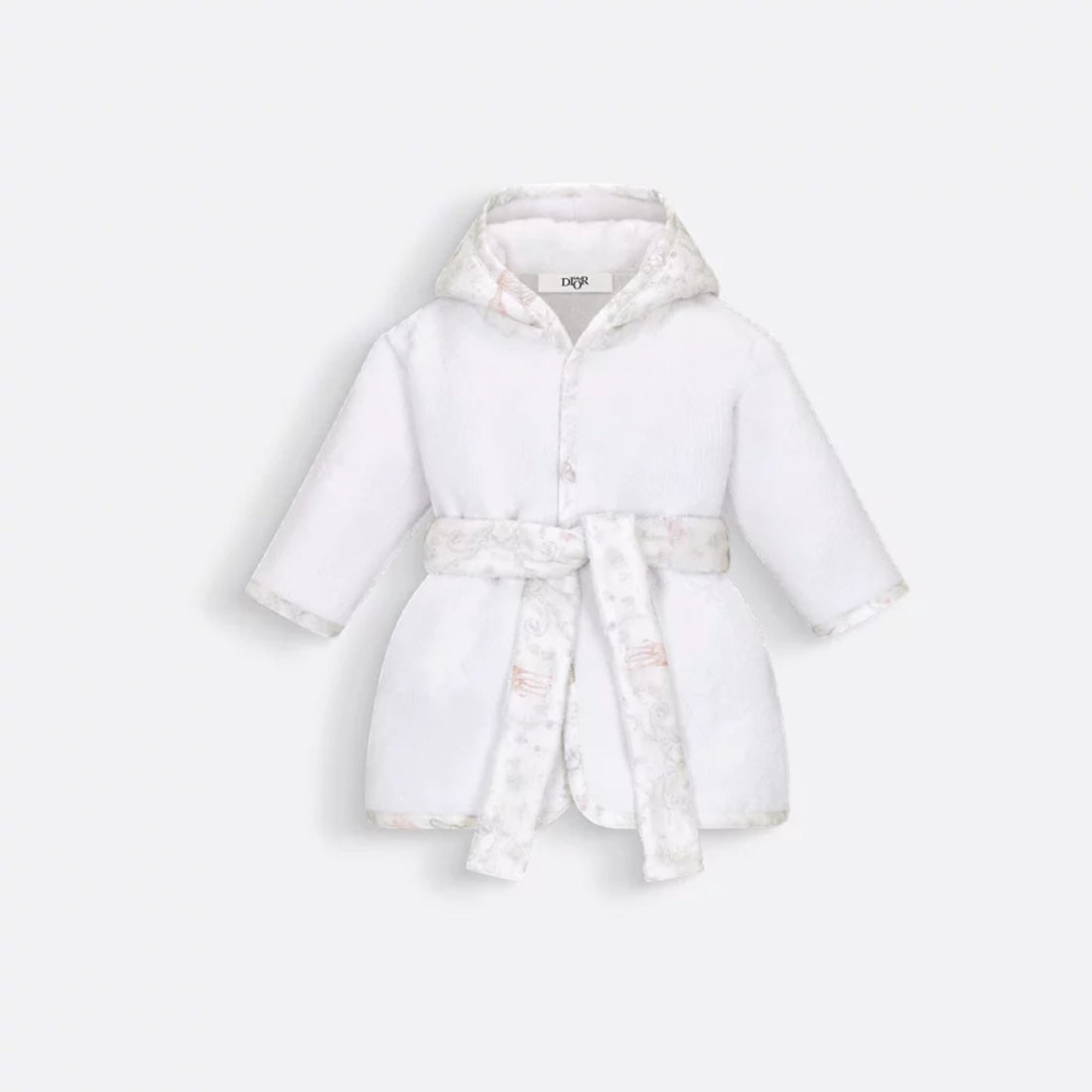 Baby Hooded Bathrobe Ivory Cotton