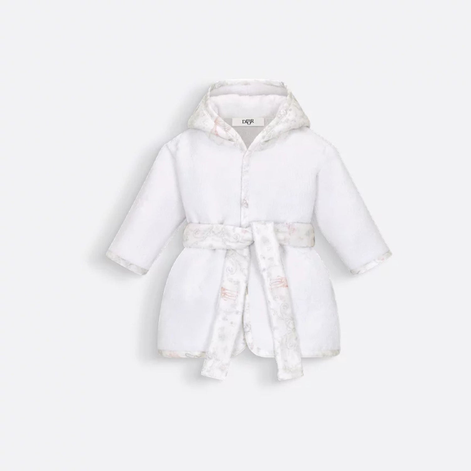 Baby Hooded Bathrobe Ivory Cotton