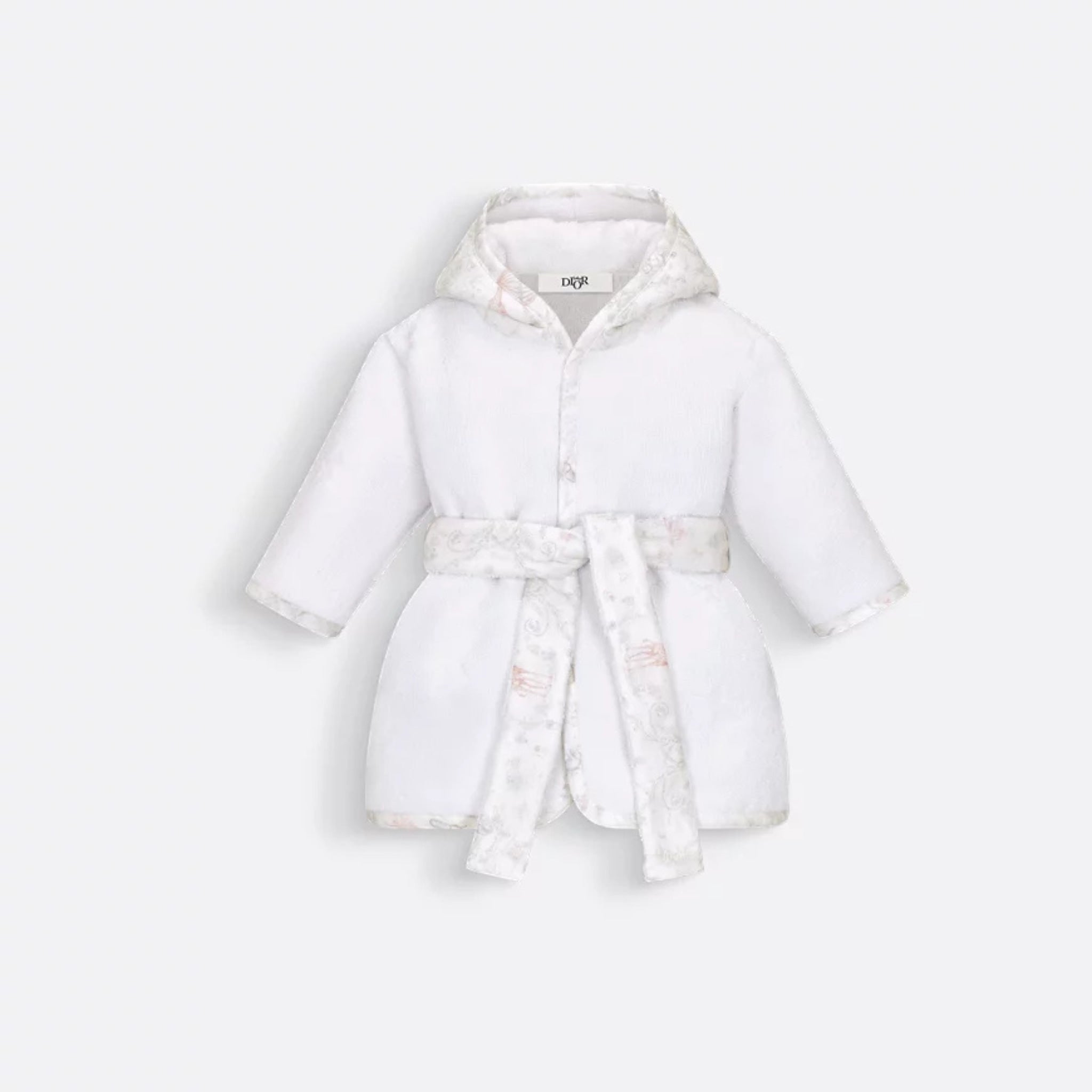 Baby Hooded Bathrobe Ivory Cotton
