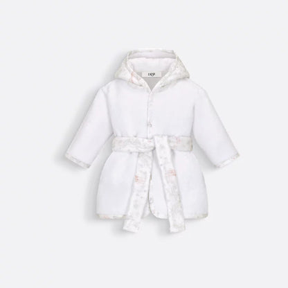 Baby Hooded Bathrobe Ivory Cotton