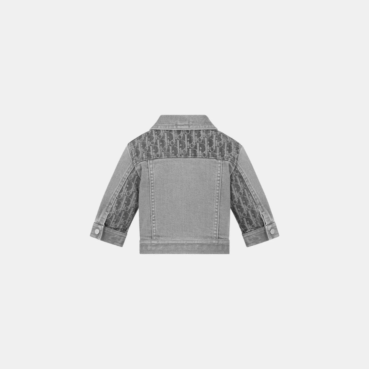 Baby Jacket Gray Dior Oblique Stonewashed Cotton Denim