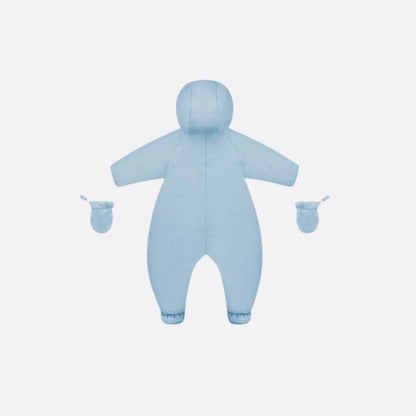 Baby Pilot Onesie Sky Blue Cannage Cotton Jersey