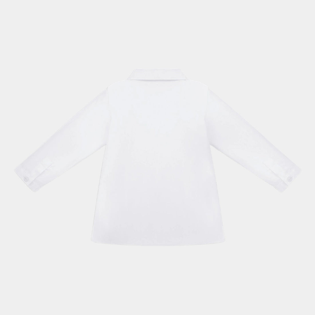 Baby Shirt White Cotton-Blend Poplin