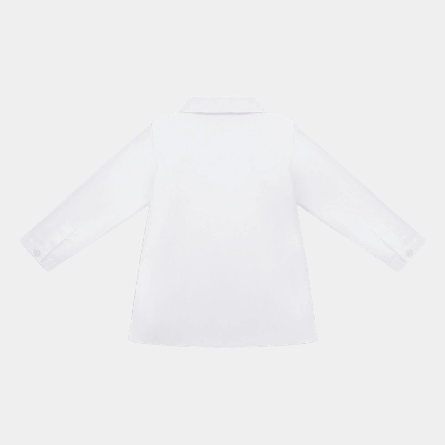 Baby Shirt White Cotton-Blend Poplin