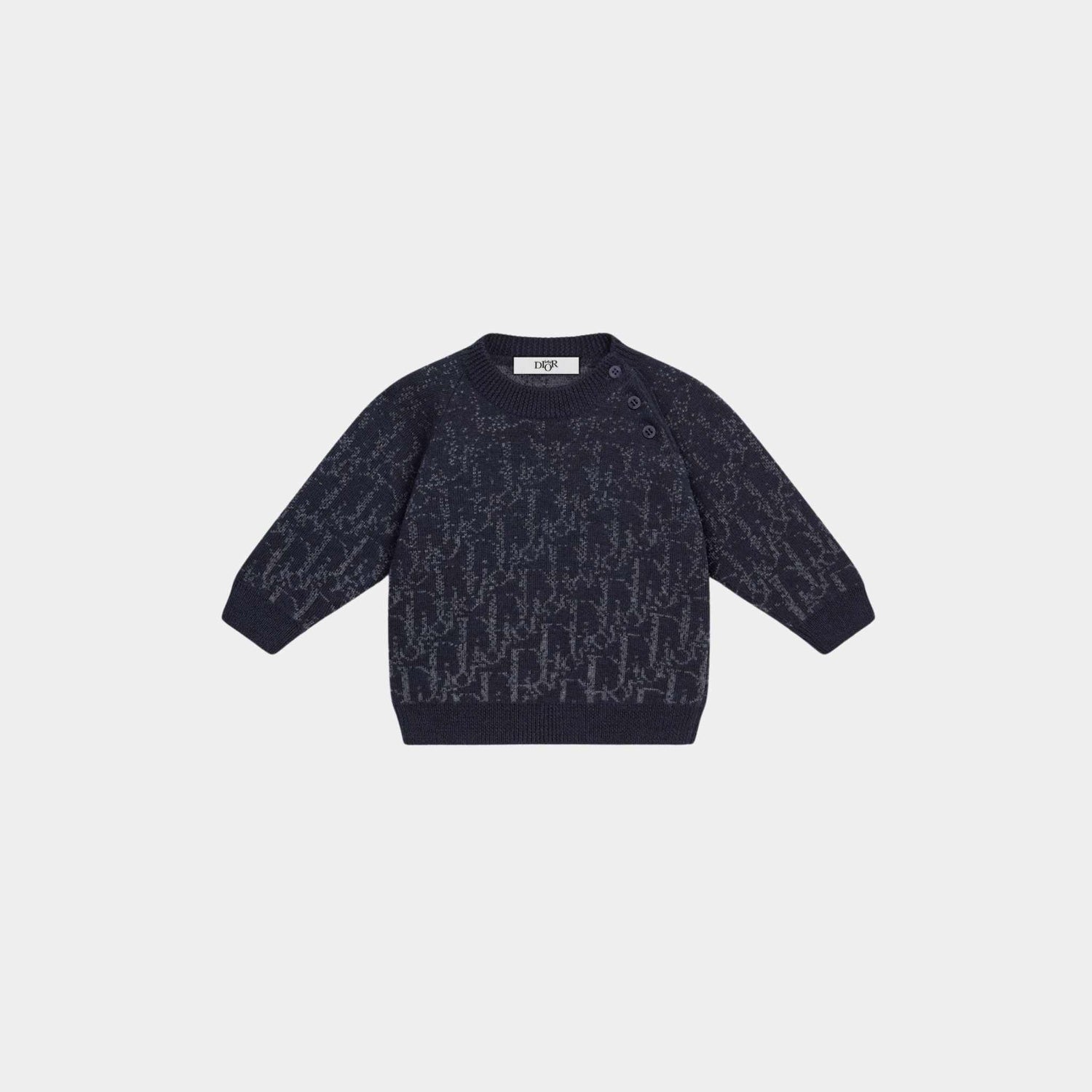 Baby Sweater Wool Knit with Dior Oblique Jacquard