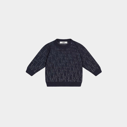 Baby Sweater Wool Knit with Dior Oblique Jacquard