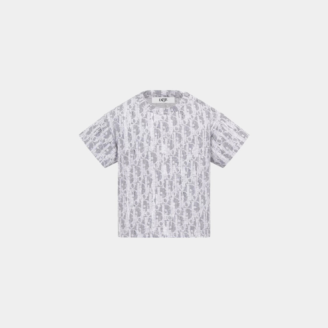 Baby T-Shirt Gray Dior Oblique Cotton Jersey with Camouflage Effect