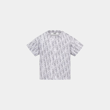 Baby T-Shirt Gray Dior Oblique Cotton Jersey with Camouflage Effect